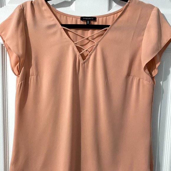 Dynamite Criss Cross Neckline Blouse - Picture 1 of 2